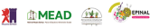 Logos des organisateurs des Rencontres nationales des fermes : Mouans-Sartoux. Mairie de Mouans-Sartoux - Maison d'éducation à l'alimentation durable. Potagers & Compagnie. Épinal, projet alimentaire.