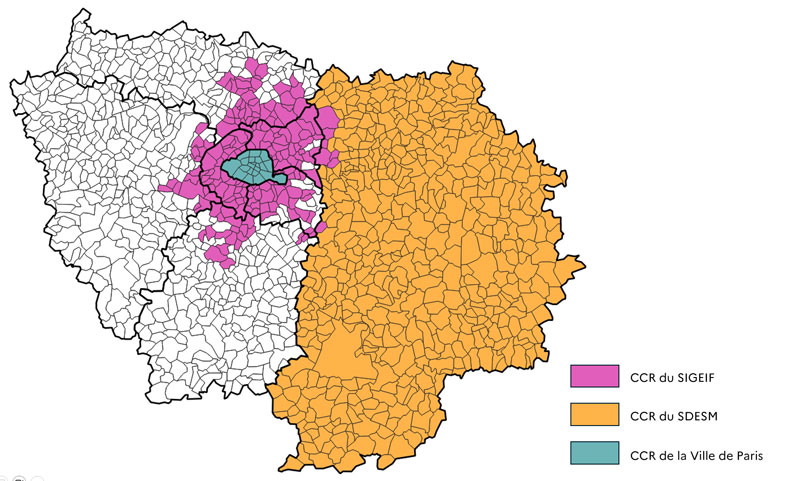 Carte des CCR en Île-de-France