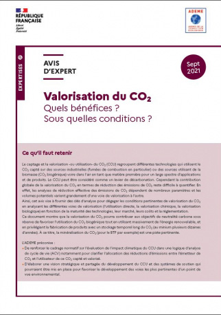 Valorisation du CO2 - Quels bénéfices ? Sous quelles conditions ?
