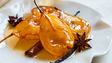 Recette poire rôtie à l'orange