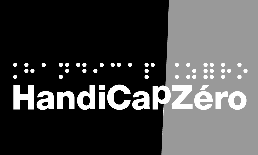 Logo HandiCaPZéro, écrit aussi en braille