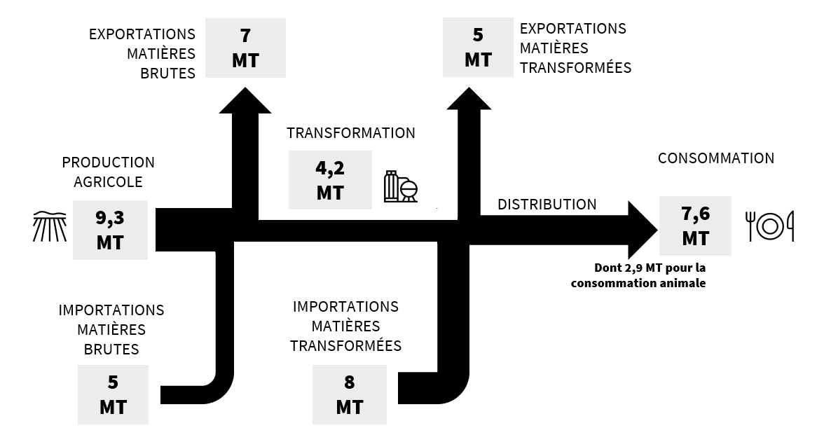 Infographie – Flux des échanges alimentaires