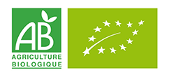 Logo officiel de l'agriculture biologique européenne : une feuille verte stylisée composée de 12 étoiles blanches, symbolisant les produits certifiés biologiques conformes aux normes de l'Union européenne.