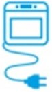 Pictogramme représentant un four avec un cordon électrique et une prise