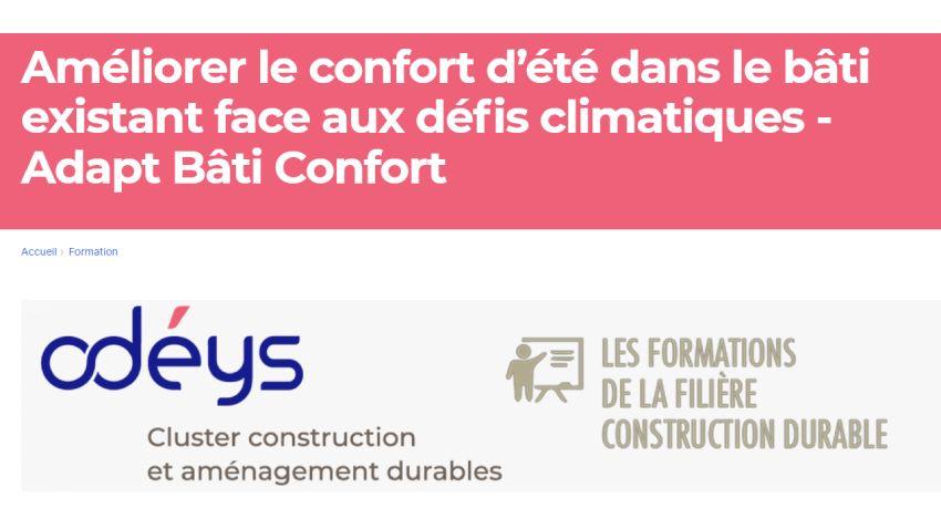 Formation « Adapt Bâti Confort » pour les maîtres d'ouvrage