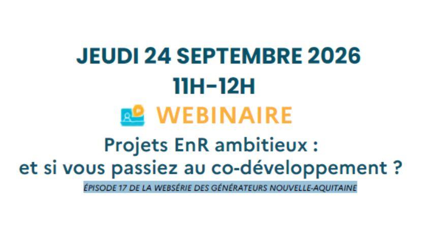 Jeudi 24 septembre ; Webinaire 11h-12h ; et si vous passiez au co-développement ?