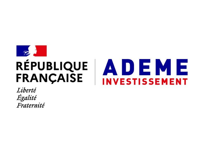 Logos de la République Française, liberté, égalité, fraternité, et de ADEME Investissement