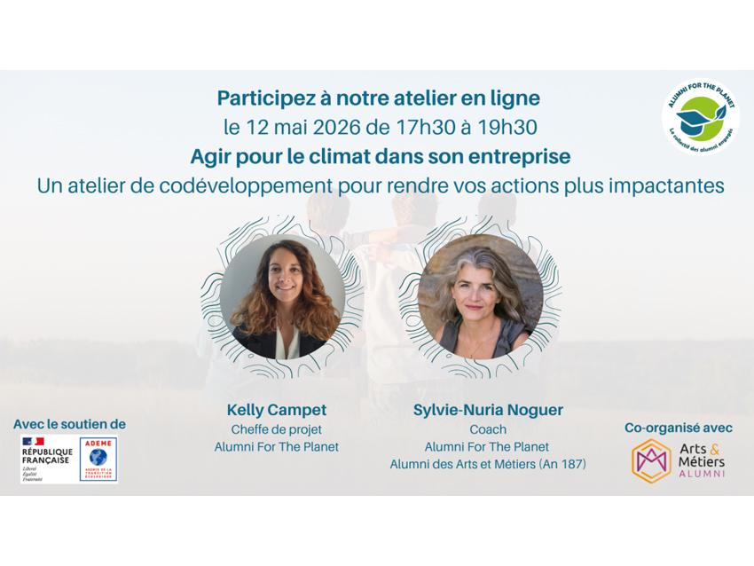 Participez à notre atelier en ligne le 12 mai 2026 de 17h30 à 19h30 ; Agir pour le climat dans son entreprise