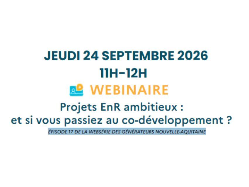 Jeudi 24 septembre ; Webinaire 11h-12h ; et si vous passiez au co-développement ?